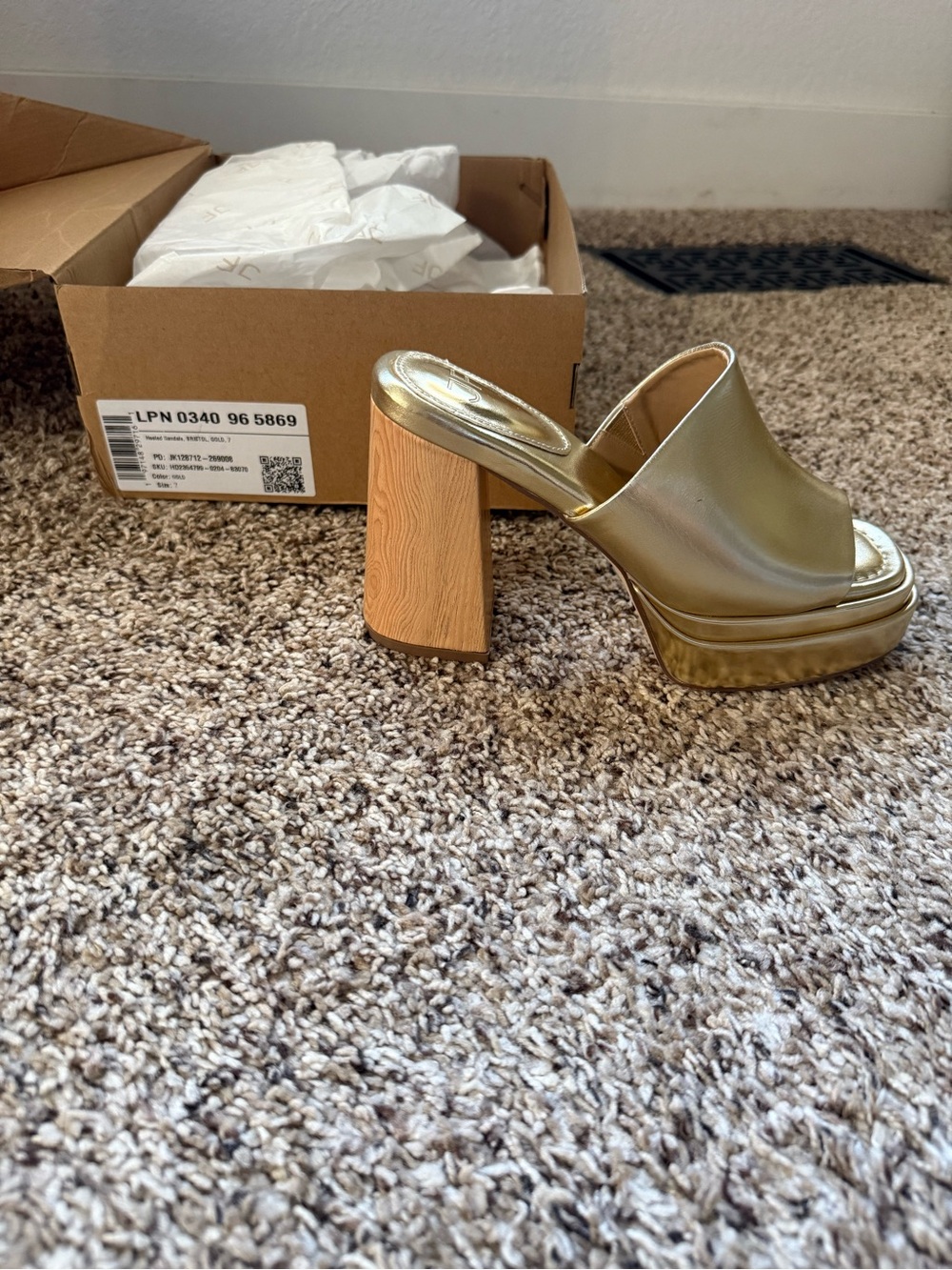 Just fab chunky heel mules